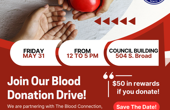 A flyer for a Town of Edenton blood drive on May 31 